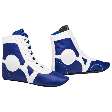 Купить Обувь для самбо SM-0102, кожа, синий Rusco в Барыше 