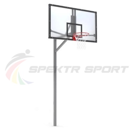 Купить Стойка баскетбольная уличная упрощенная со щитом из оргстекла, кольцом и сеткой SP D 412 в Барыше 