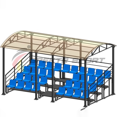 Купить Трибуна для зрителей 4 ряда на 34 места с навесом и перилами в Барыше 