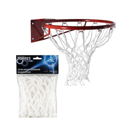 Купить Сетка баскетбольная Torres, нить 6 мм, белая в Барыше 