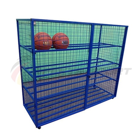 Купить Стеллаж для хранения мячей и инвентаря передвижной металлический (сетка) Разборный в Барыше 