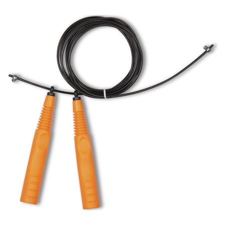 Купить Скакалка высокооборотная Кроссфит стальной шнур в оплетке 2.9 м чёрно-оранжевая в Барыше 